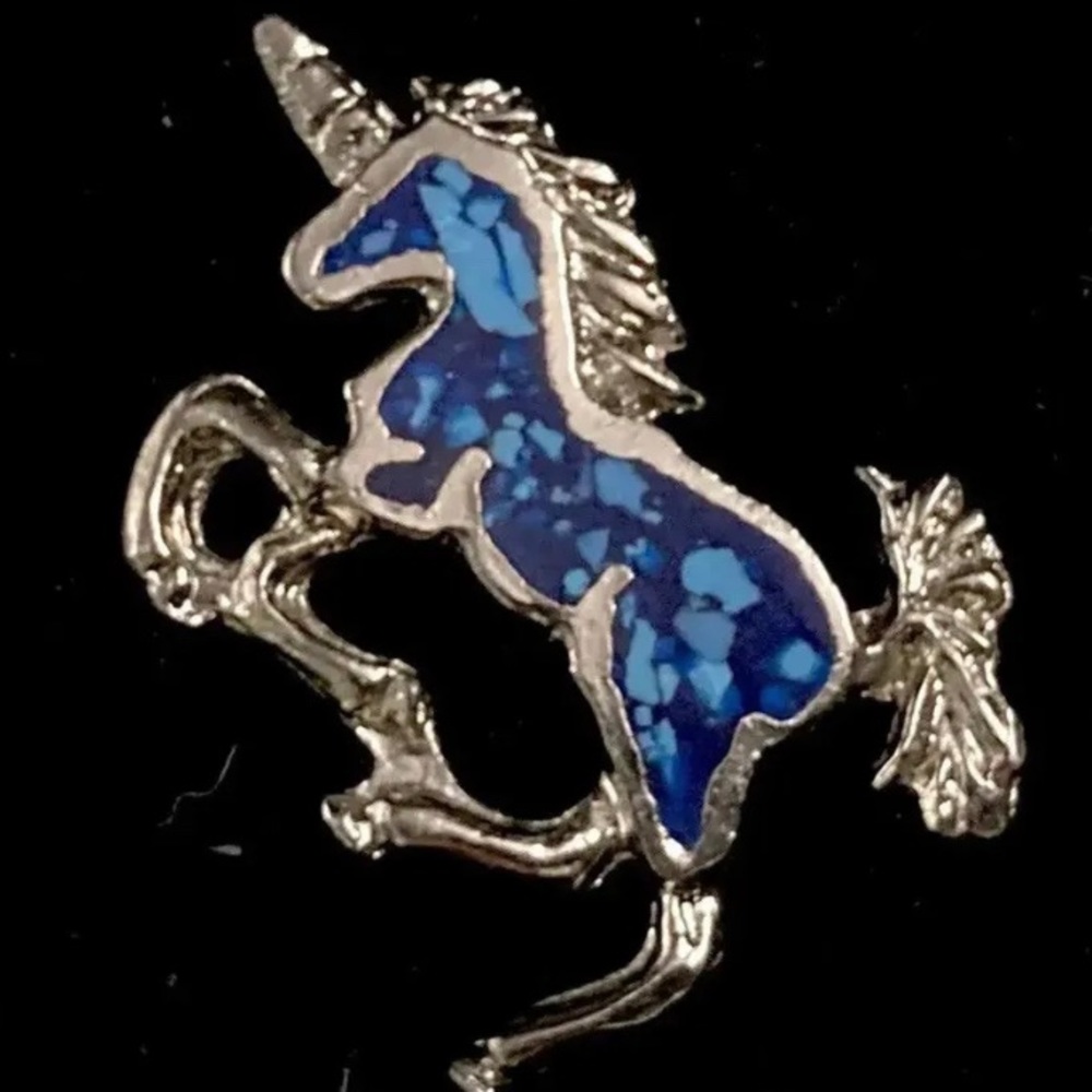 Vintage Southwestern Style Enamel Unicorn Lapel Pin